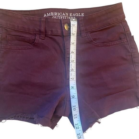 American Eagle Hi-Rise Shortie Burgundy Size 4 - Picture 5 of 7